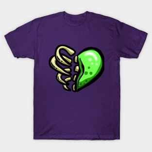 Zombie Love Heart Halloween Cartoon Ribs T-Shirt